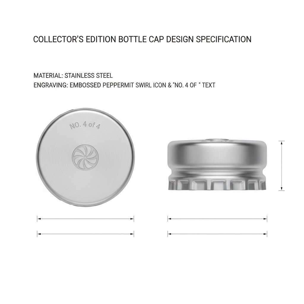 STRYDE™ Holiday 2026 Collector Cap No. 4 of 4 — Brushed steel peppermint swirl emboss